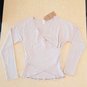 NWT Sweater - Ribbed Cross Over Knit